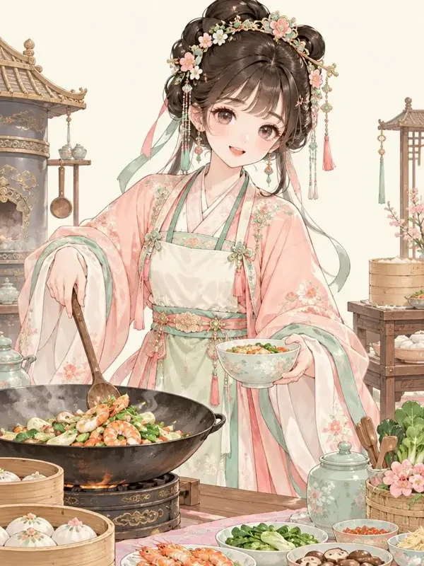 《古风小厨娘》短剧封面海报 - 黄果魔改短刷